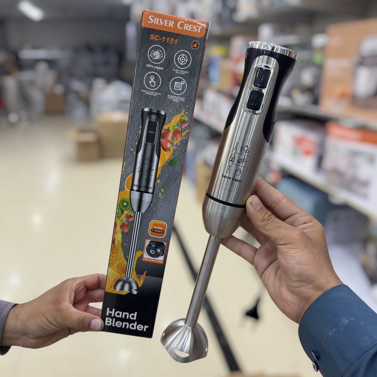 Stainless Steel Hand Blender SC-1151 - Stick Blender for Soups, Smoothies & Sauces