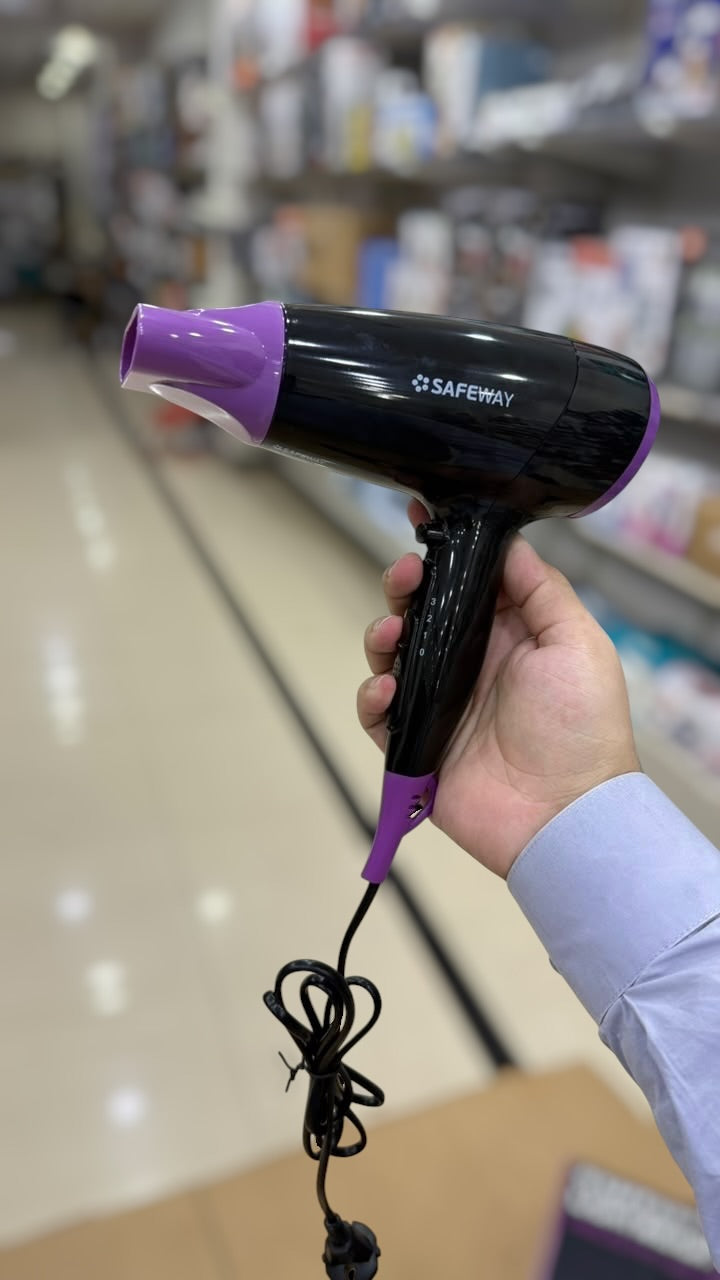 Safeway Lightweight Hair Dryer - Smooth Drying, 1800W DC Motor