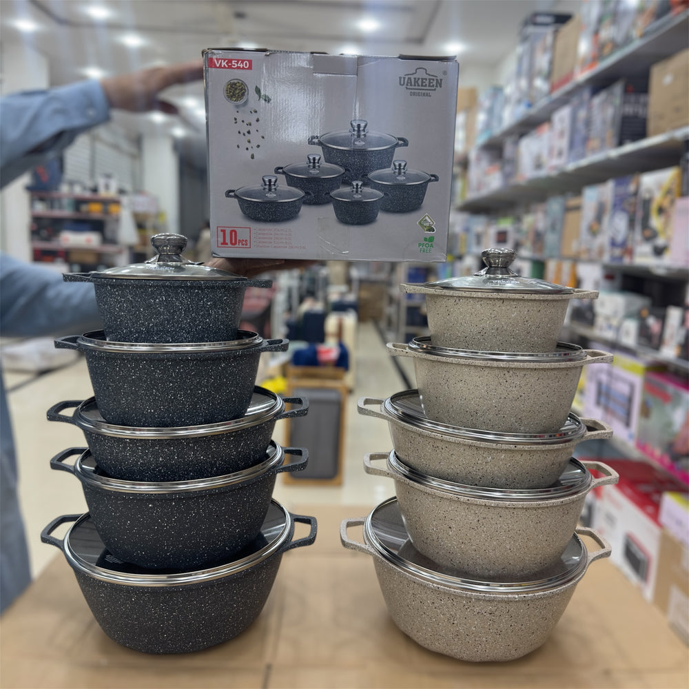 Uakeen 10pcs Granite Coating Cookware Set VK-540