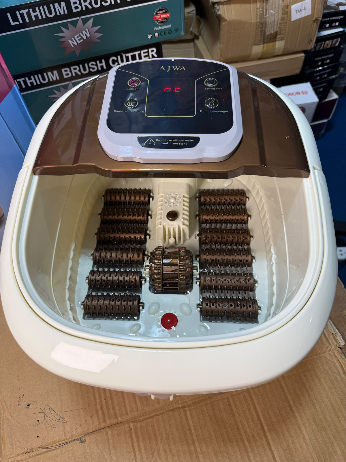 AJWA Foot Massager - Heated Foot Spa Bath with Bubble & Roller Massage
