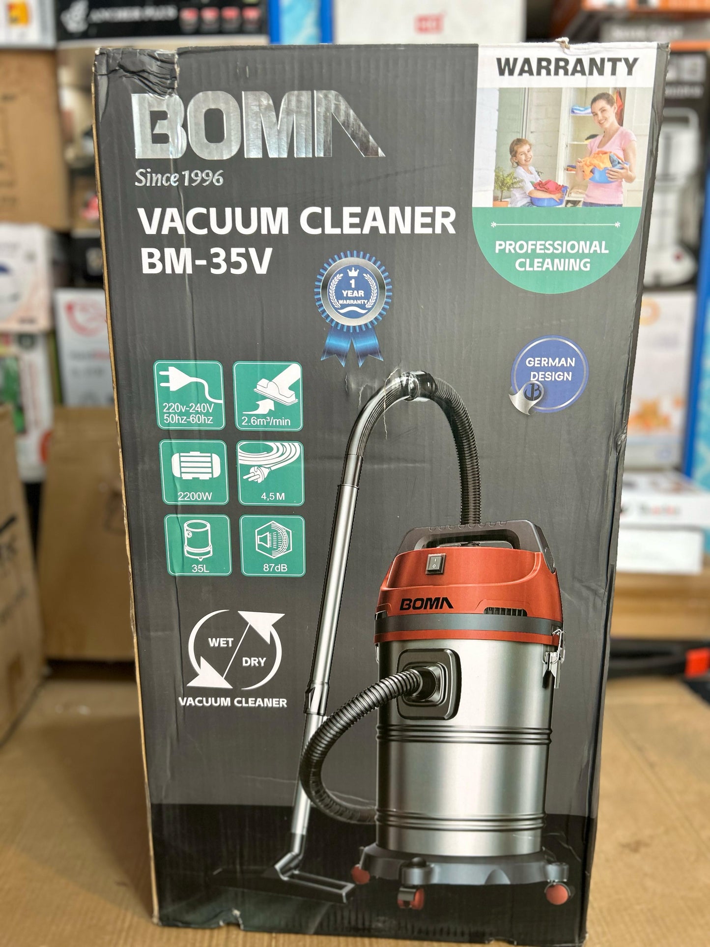 Boma 35L Commercial Vacuum Cleaner – Heavy Duty Wet & Dry Cleaner