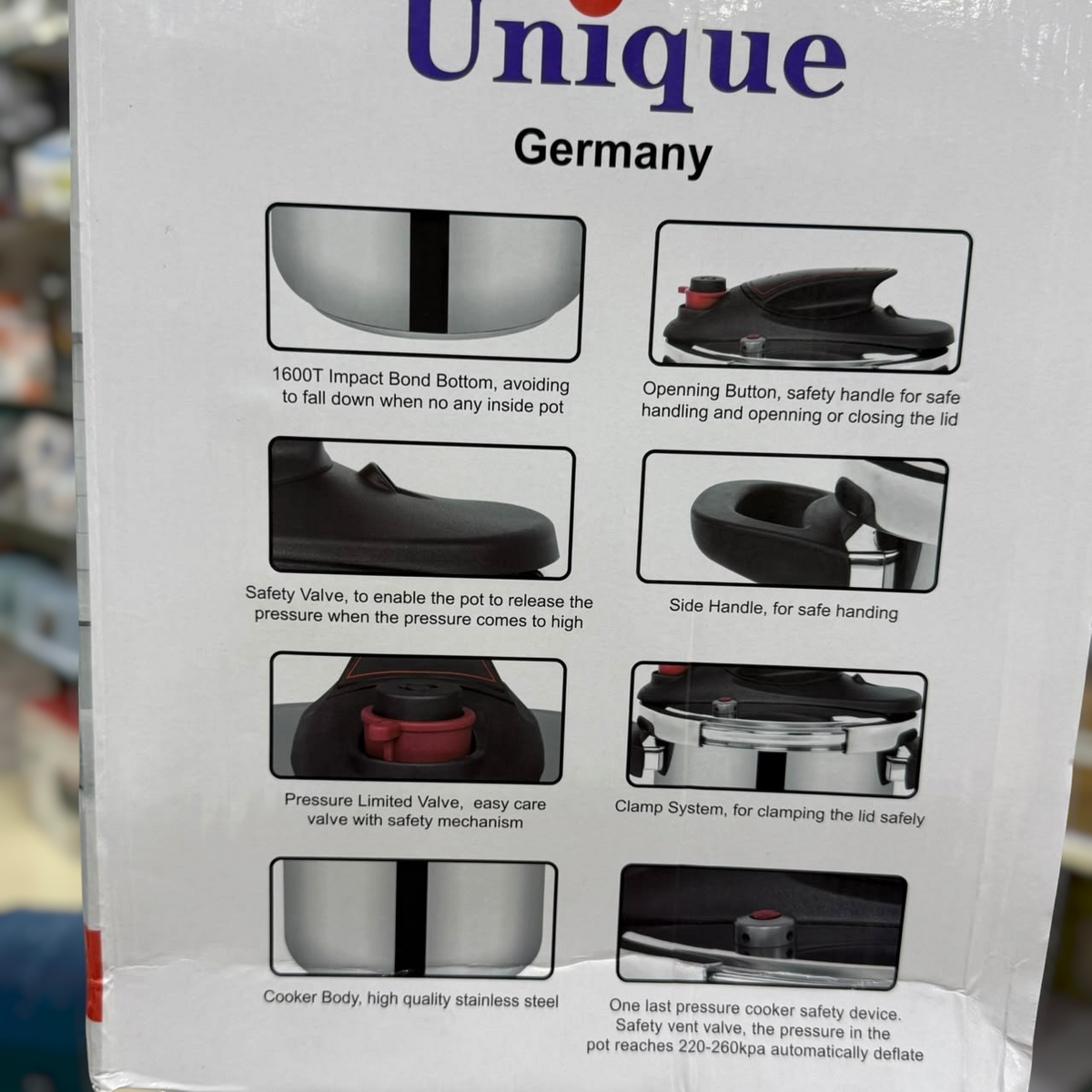 Unique Germany Pressure Cooker Set (4+6) - Stainless Steel with Casserole & Steamer