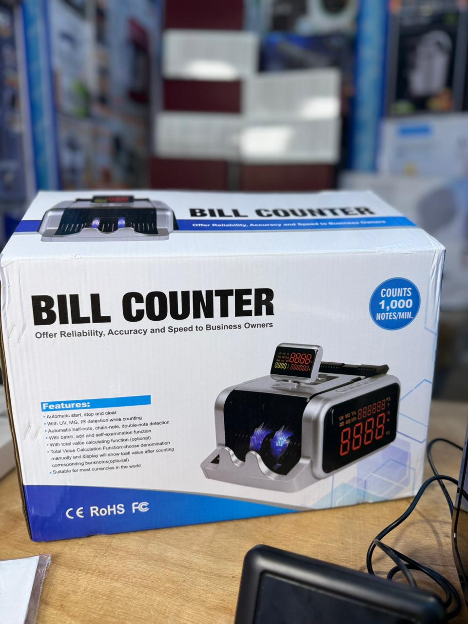 Rechargeable Bill Counter Machine – Portable & Accurate Cash Counting