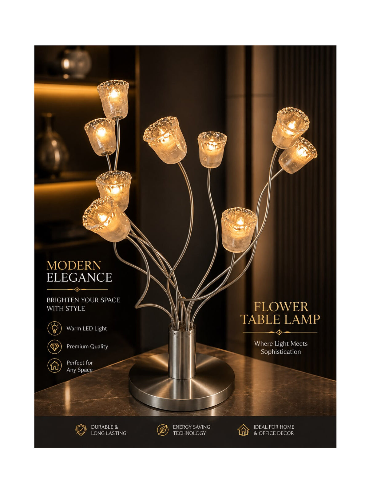 Flower Table Lamp - Modern LED Decorative Lamp