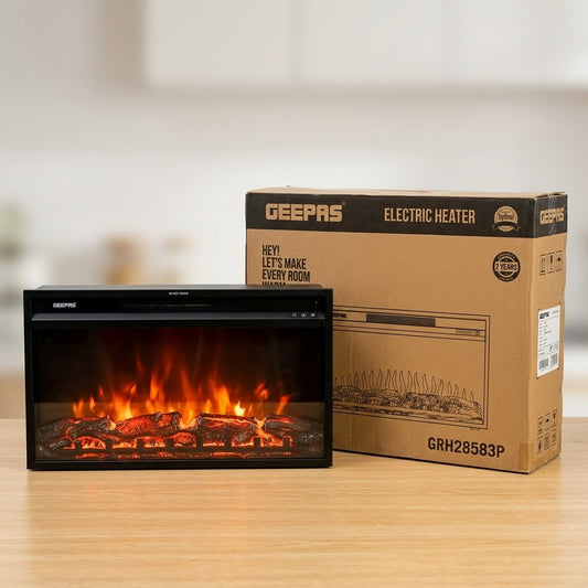 Geepas Real Log Flame Effect Electric Heater 28583