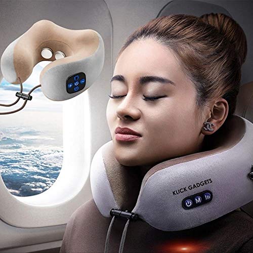 Portable Electric Neck Massager | Vibration Massage Pillow for Pain Relief | Travel-Friendly | Heat & Multi-Speed Modes