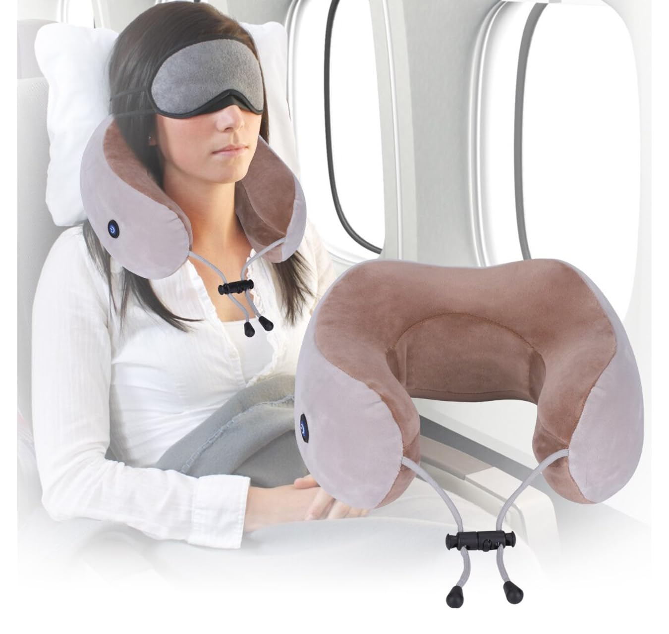 Portable Electric Neck Massager | Vibration Massage Pillow for Pain Relief | Travel-Friendly | Heat & Multi-Speed Modes