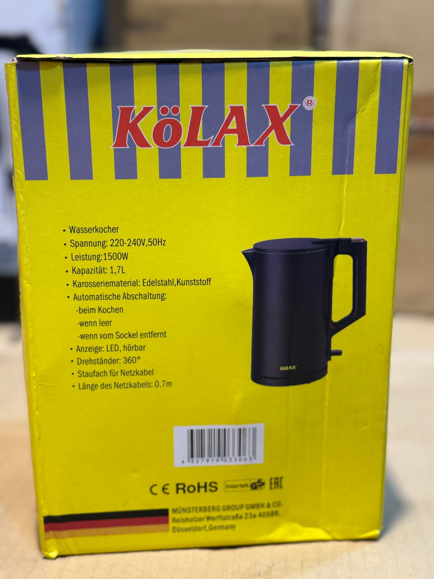 KOLAX Electric kettle 1.7L