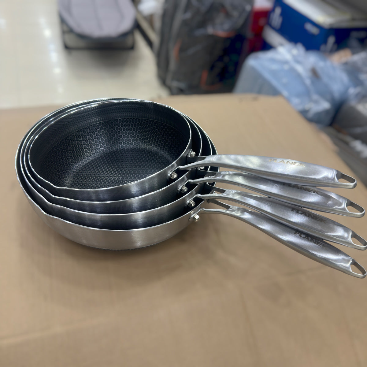 Premium Honeycomb Non-Stick Stainless Steel Frying Pan - 24cm, 26cm, 28cm, 30cm