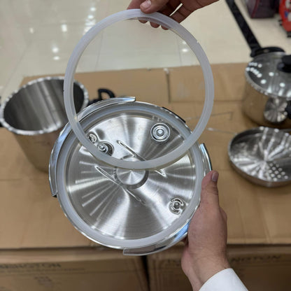 Uniqui 8pcs 5+7L Steel Pressure Cooker Set