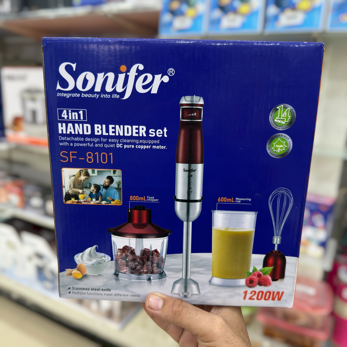 Sonifer 4-in-1 Hand Blender Set SF-8101 - Powerful Motor, Detachable Design