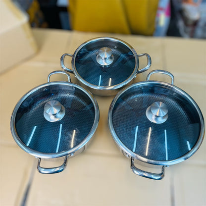 honeycomb lesser coating shallow casserole set