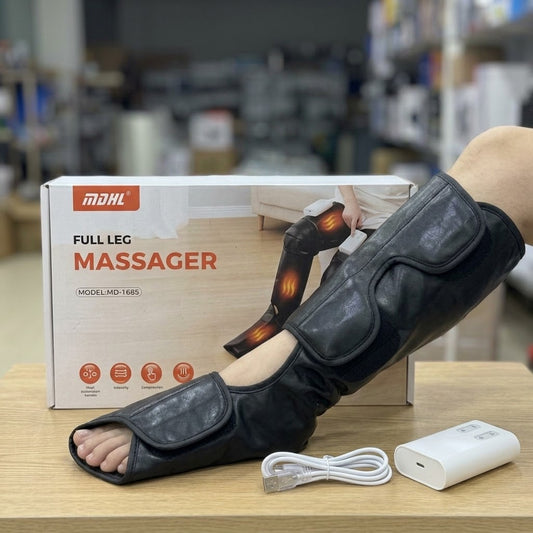 MDHL Full Leg Massager MD-1685 - Air Compression & Heat Therapy, USB Rechargeable