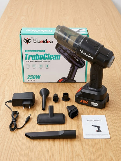 Blueidea TruboClean Portable Cordless Vacuum Cleaner 250W - Rechargeable with 6 Attachments