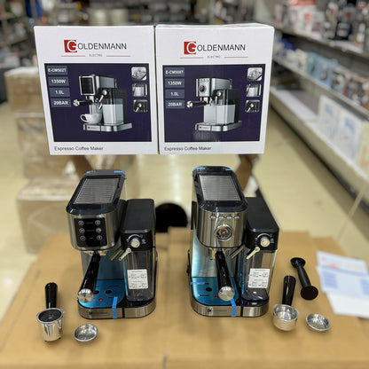 Goldenmann Espresso Coffee Maker - 1350W, 20 BAR, 1.0L (E-CM502T / E-CM508T)