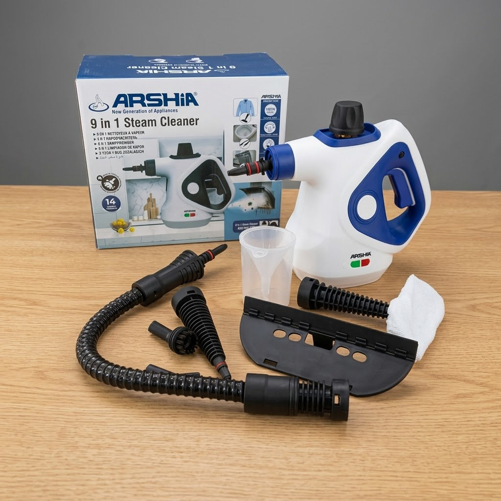 ARSHIA 9-in-1 Handheld Steam Cleaner - Multi-Surface Chemical-Free Steam Cleaning Kit
