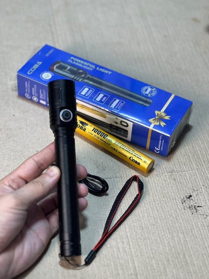 COBA Powerful LED Flashlight CB-2502-1 - 10000mAh, Type-C Rechargeable, 3000m Range
