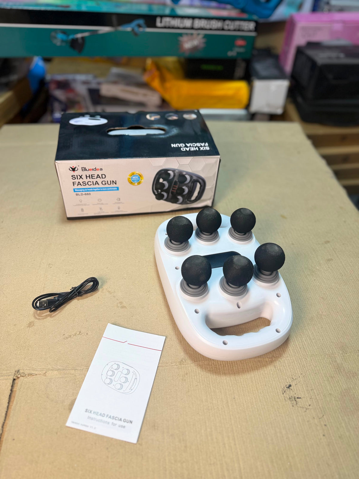 Blueidea Six Head Fascia Gun BLD-465 - USB Rechargeable Massage Device