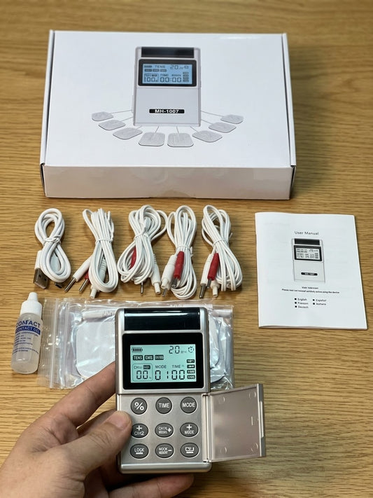 Digital TENS/EMS Muscle Stimulator MH-1007 - Dual Channel Rechargeable Pulse Massager