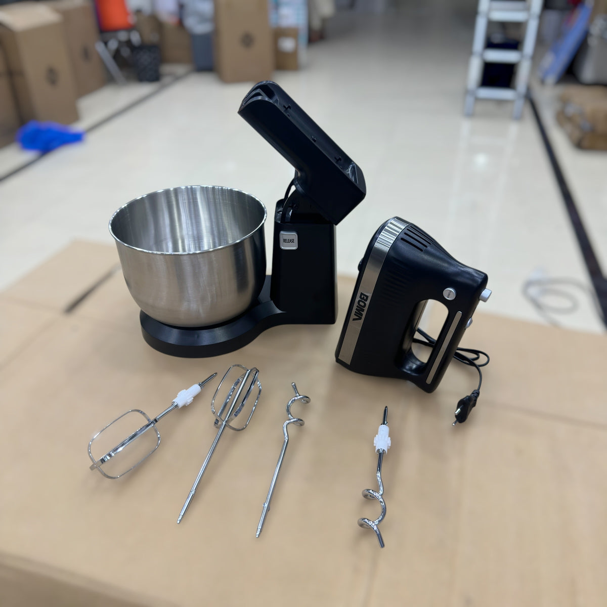 BOMA BM-134T Stand Mixer - 300W, 5 Gear Speed, Stainless Steel Bowl