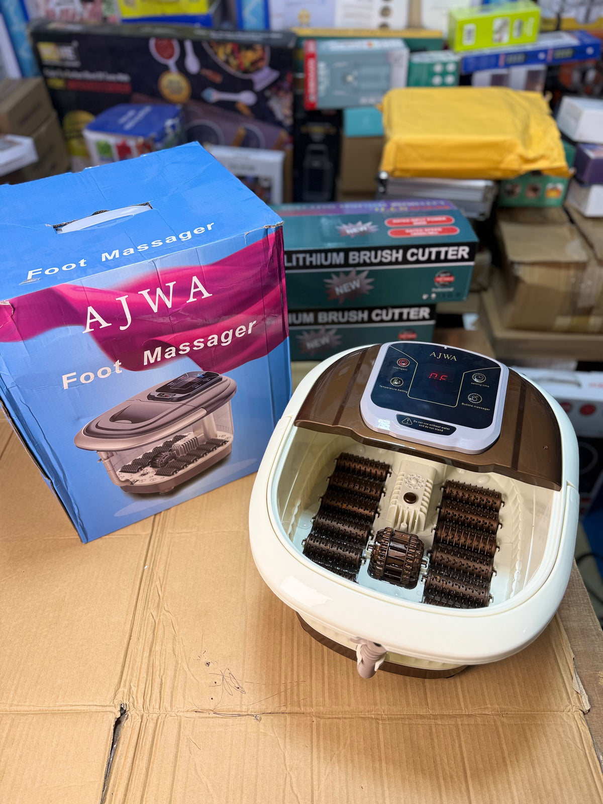 AJWA Foot Massager - Heated Foot Spa Bath with Bubble & Roller Massage