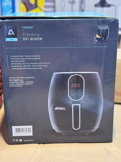 ATMA Air Fryer FR3620P | Original Argentina Oil-Free Fryer