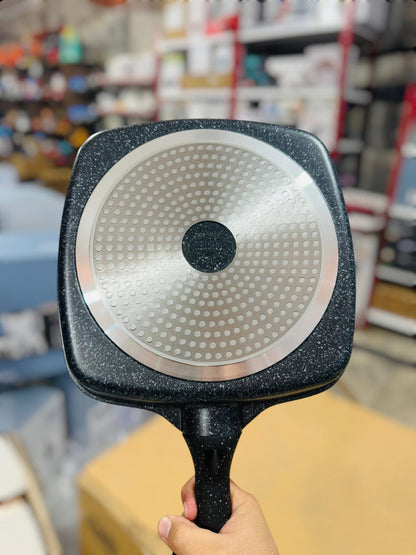 Uakeen Induction Die-Cast Granite Grill Pan 28cm VK-FP428