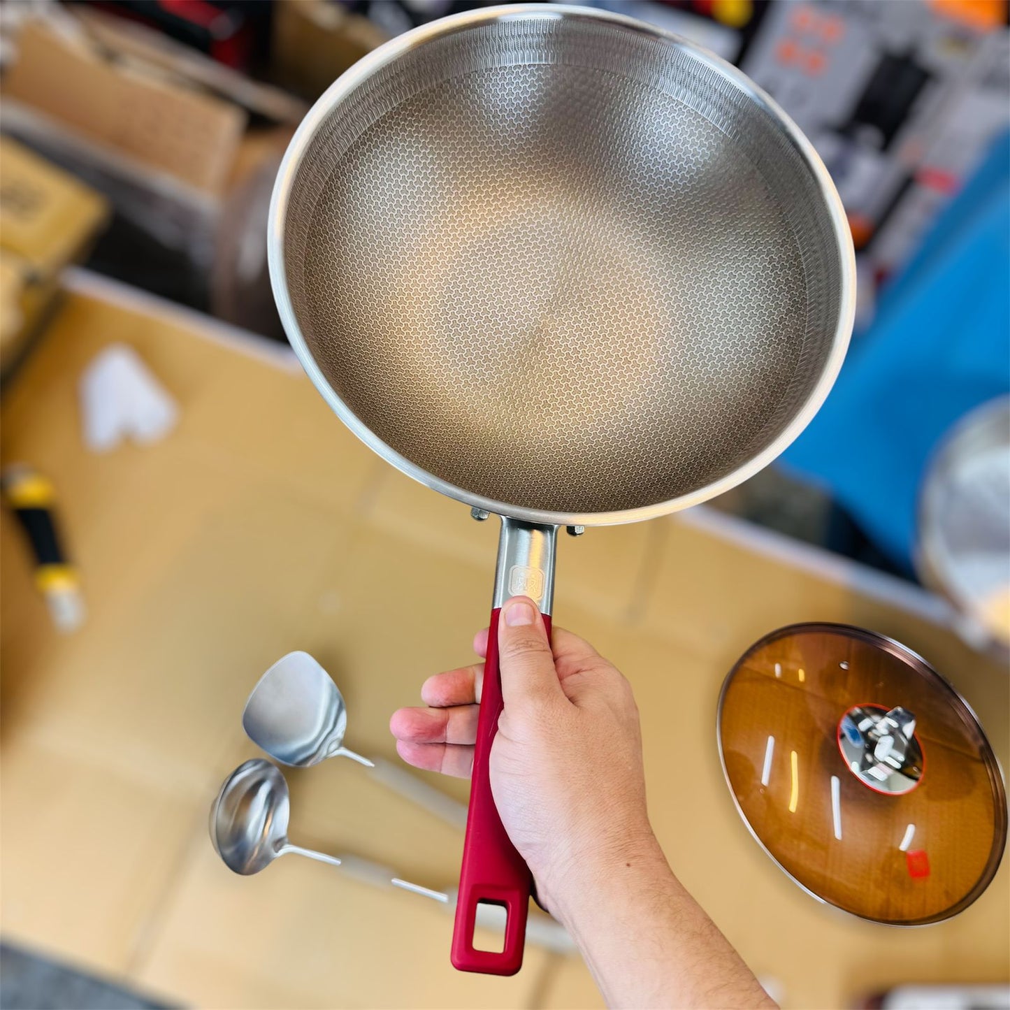 Germany lot honeycomb lesser coating Frypan