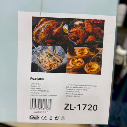 UAKEEN 14L Smart Dual-Basket Air Fryer | 4800W Heavy-Duty Multi-Cooker with Touch Screen (Model ZL-1720)
