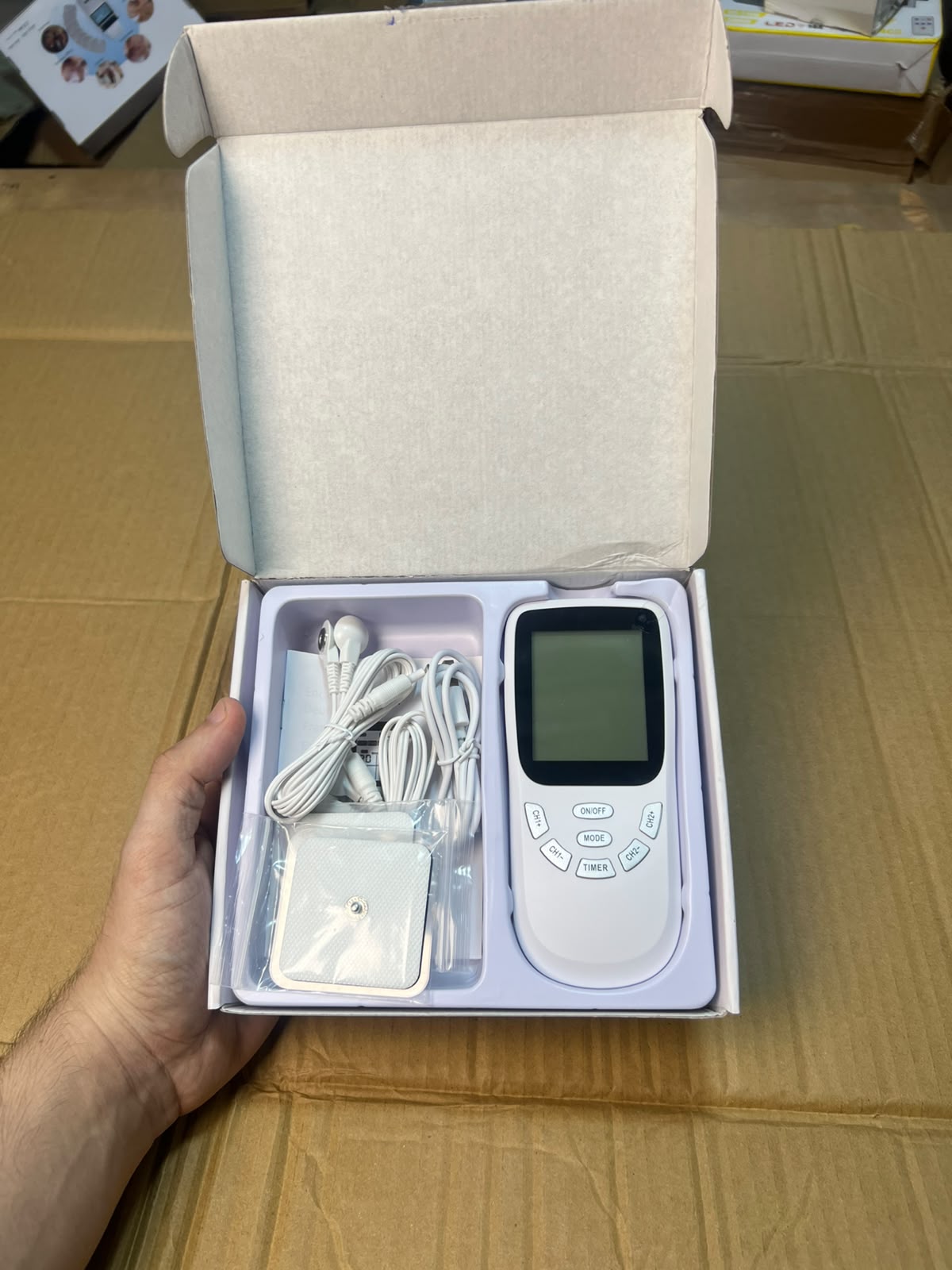 Digital TENS Muscle Stimulator Massager MH-1038 - Rechargeable Pulse Massager with LCD