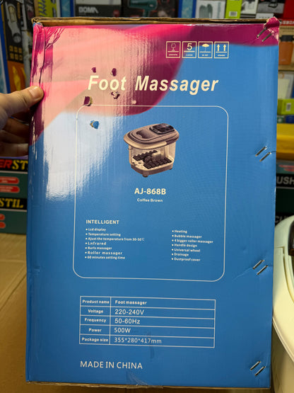 AJWA Foot Massager - Heated Foot Spa Bath with Bubble & Roller Massage