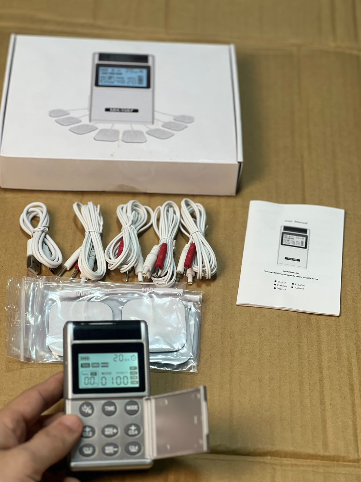 Digital TENS/EMS Muscle Stimulator MH-1007 - Dual Channel Rechargeable Pulse Massager
