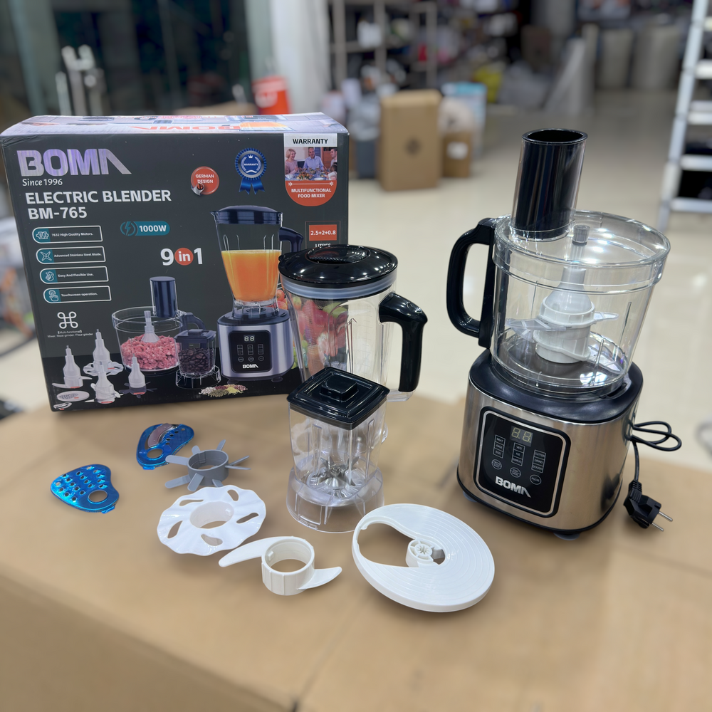 BOMA BM-765 Electric Blender - 9-in-1, 1000W, Touchscreen, Multi-Function Food Mixer