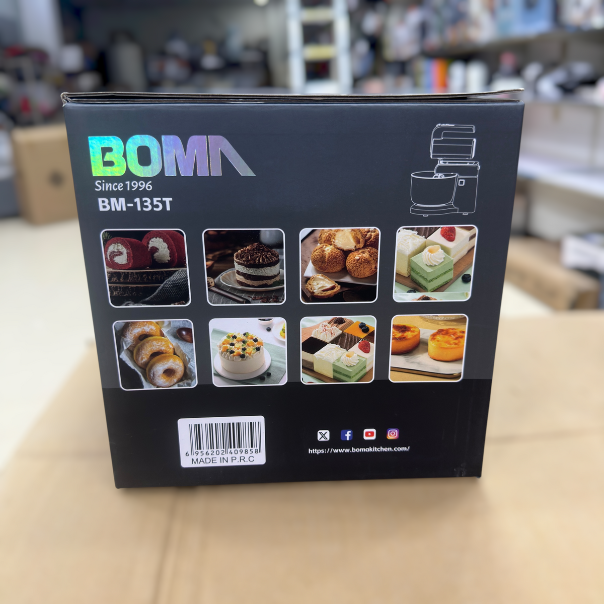 BOMA BM-135T Food Mixer - 300W, 5 Gear Speed, Stainless Steel Bowl