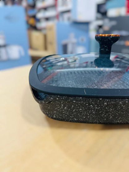 Uakeen Induction Die-Cast Granite Grill Pan 28cm VK-FP428