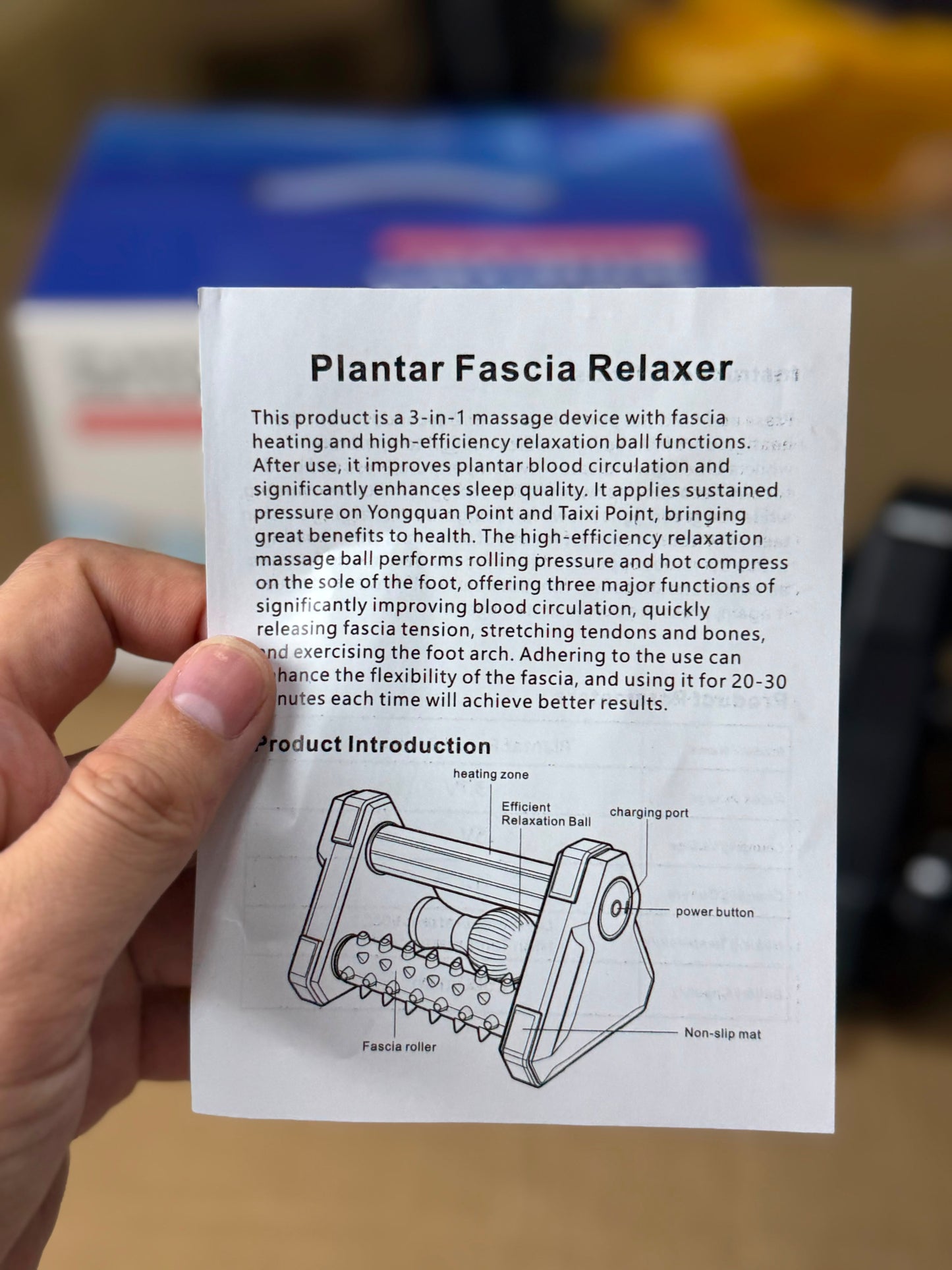 3-in-1 Plantar Fascia Relaxer & Electric Foot Massager with Heat