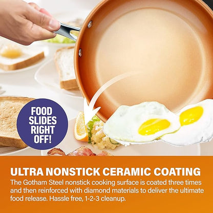 USA Lot 8 Pcs Gotham Pro Hard Anodized Cookware Set