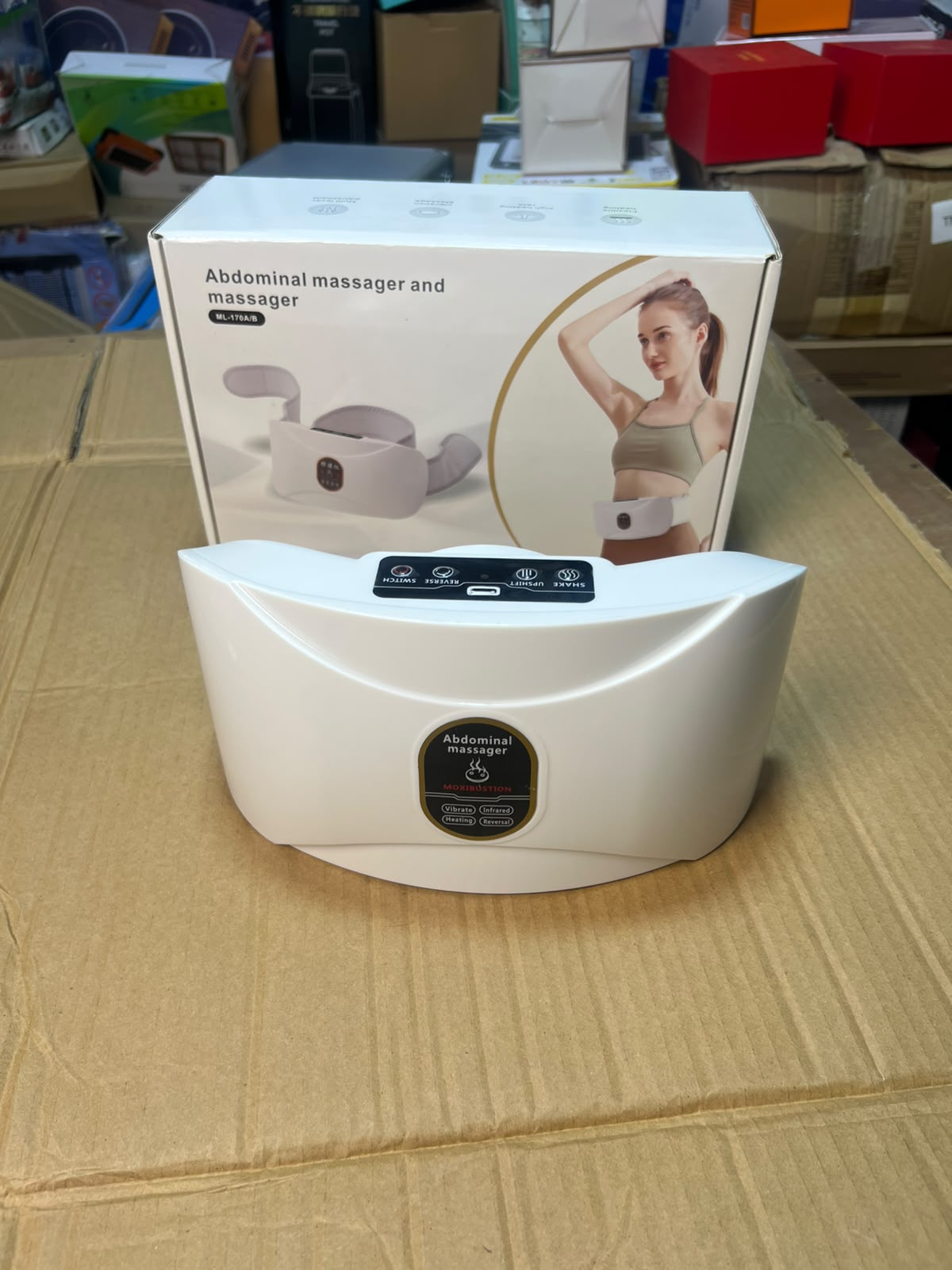 Abdominal Massager Belt ML-116A/B - Heat Therapy Rechargeable Waist & Belly Massager