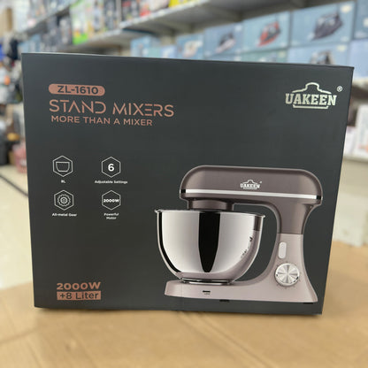 UAKEEN Professional Twin Stand Mixer Set | 5.5L Stainless Steel Bowl & Multi-Speed Control