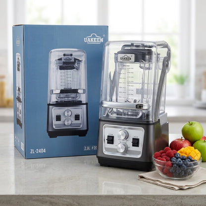 UAKEEN 2.0L Commercial Soundproof Blender | 2000W Heavy Duty Ice Crusher & Smoothie Maker (Model ZL-2404)