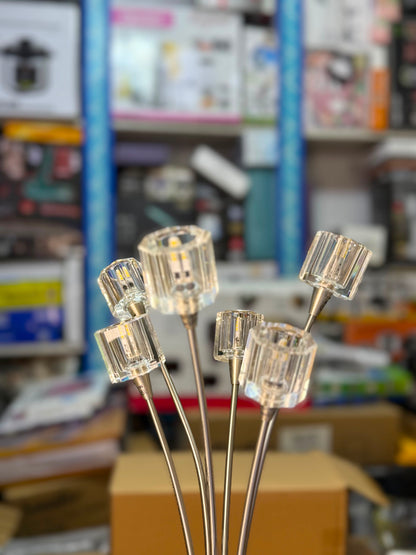 6-Head Decorative Table Lamp with Crystal Glass Shades