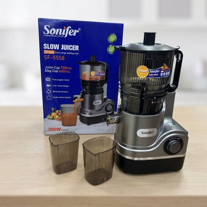 Sonifer Slow Juicer SF-5558 - 300W, Pure Copper Motor, 161mm Feeding Hole