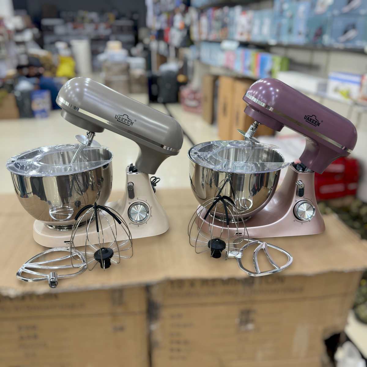 UAKEEN Professional Twin Stand Mixer Set | 5.5L Stainless Steel Bowl & Multi-Speed Control