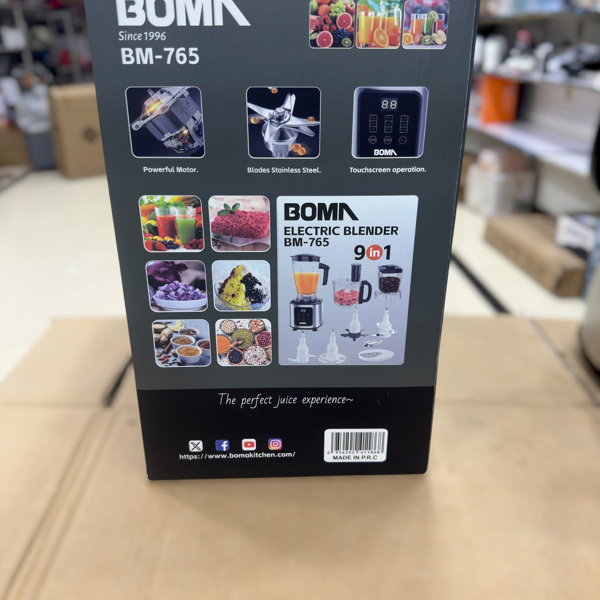 BOMA BM-765 Electric Blender - 9-in-1, 1000W, Touchscreen, Multi-Function Food Mixer