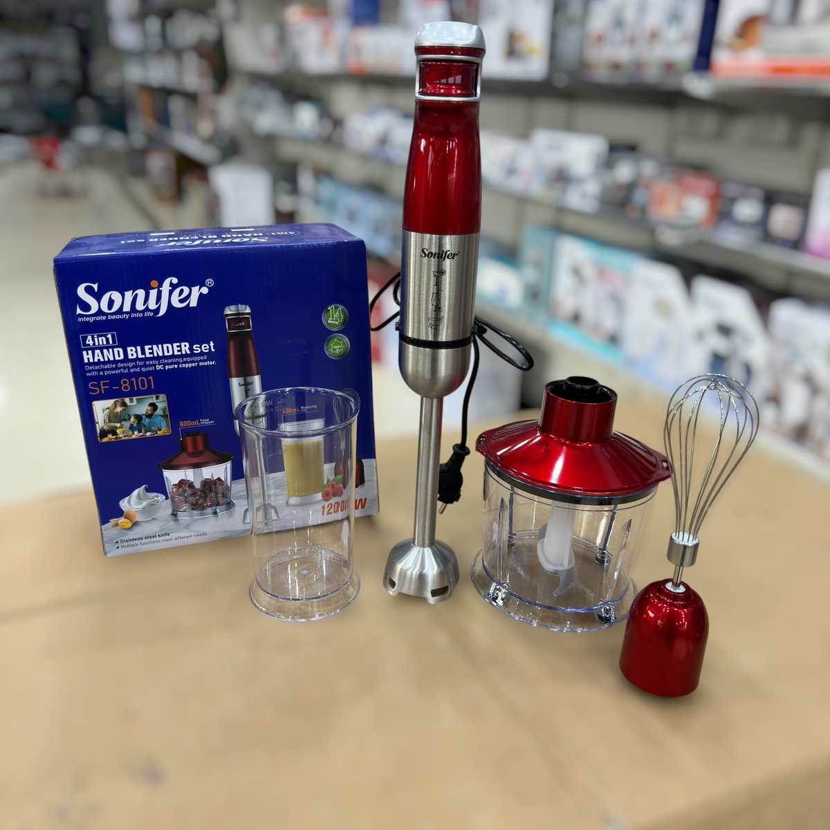 Sonifer 4-in-1 Hand Blender Set SF-8101 - Powerful Motor, Detachable Design