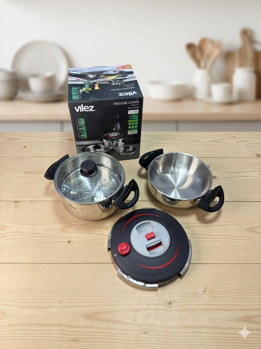 Vilez automatic pressure cooker with steamer 6L &4L