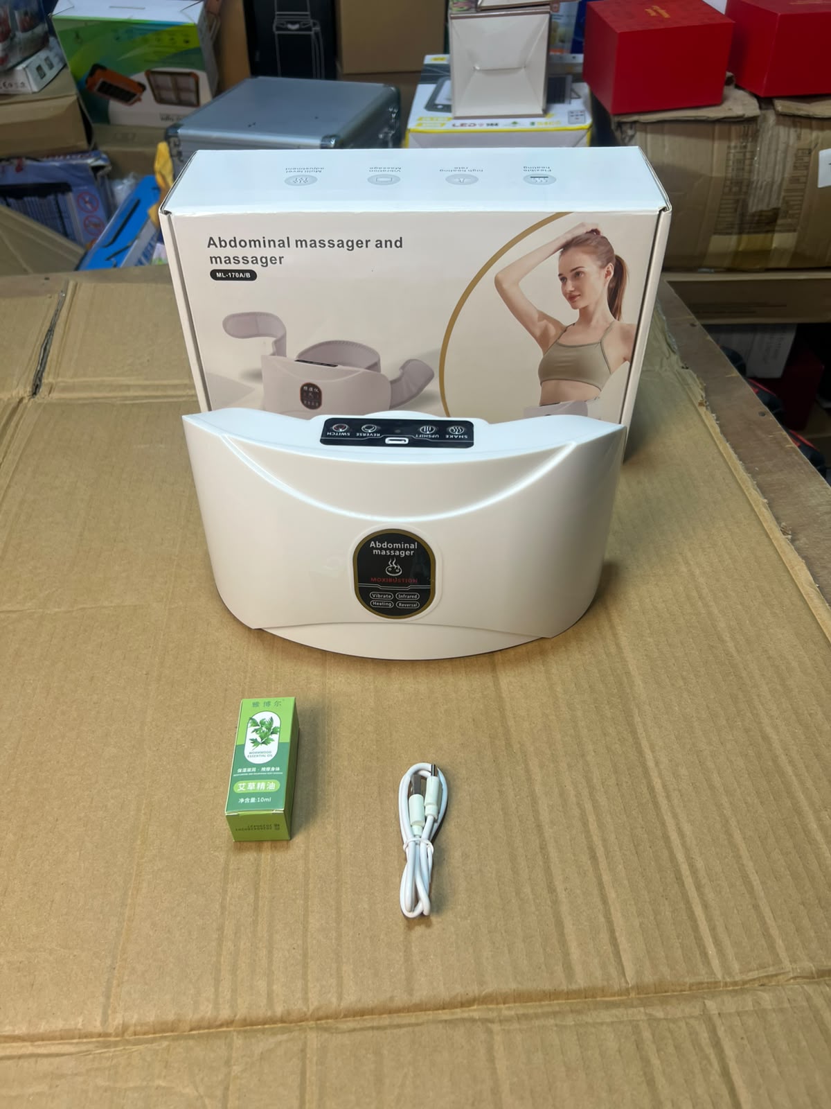 Abdominal Massager Belt ML-116A/B - Heat Therapy Rechargeable Waist & Belly Massager