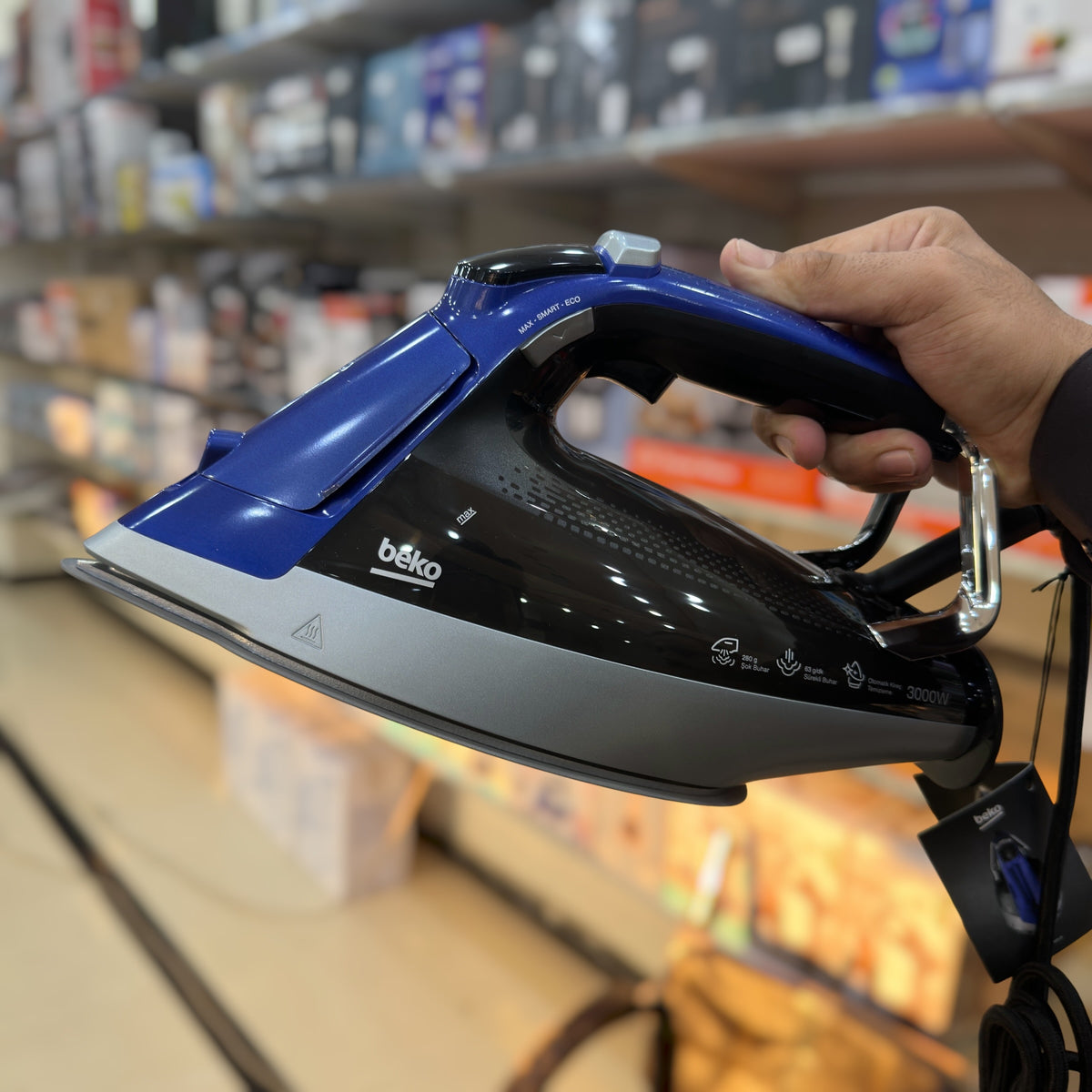 Beko High Power Steam Iron - 260g Steam Boost, Ceramic Soleplate