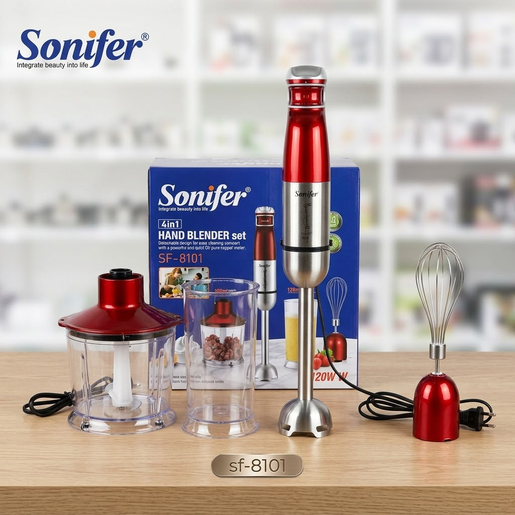 Sonifer 4-in-1 Hand Blender Set SF-8101 - Powerful Motor, Detachable Design