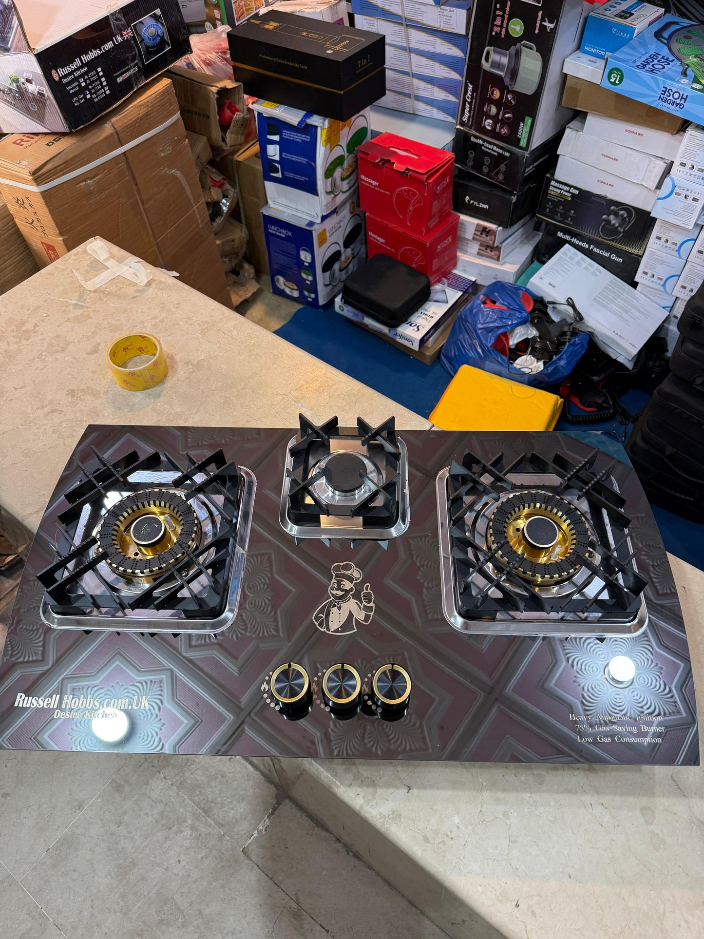 Russell Hobbs 3 burner Stainless steel Gas Stove